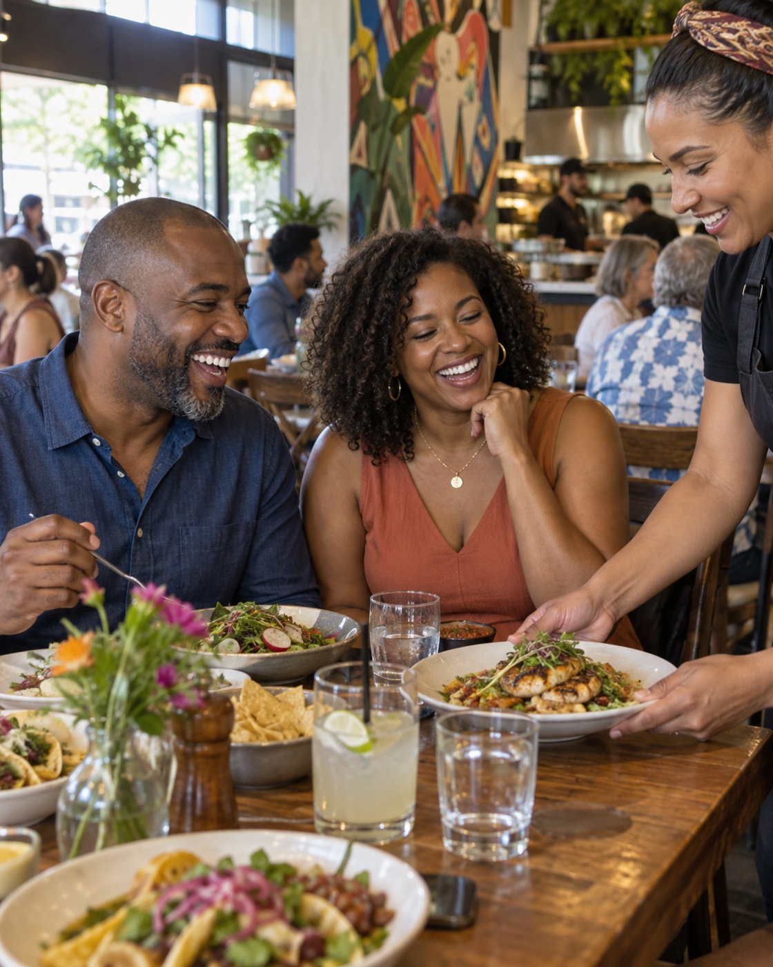 Couple enjoying lunch together