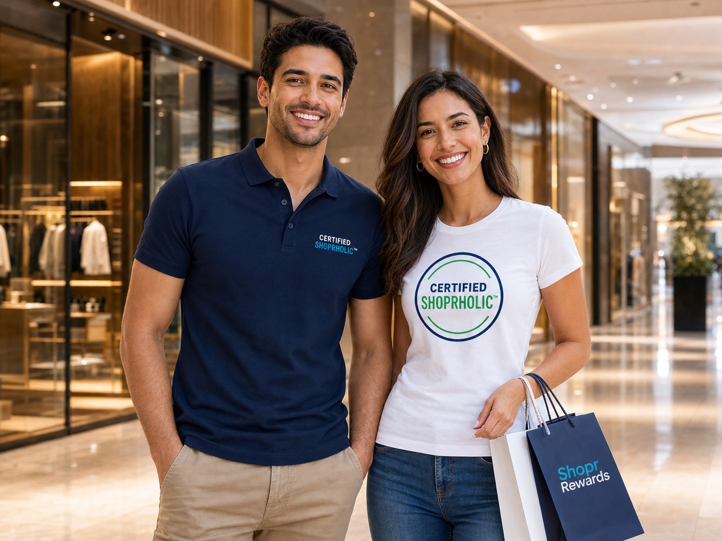 Members wearing Certified Shoprholic campaign shirts